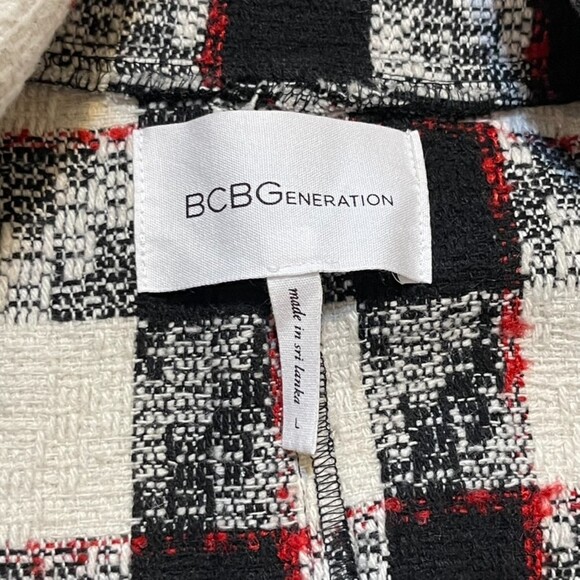 BCBGeneration Plaid Long Blazer Sleeveless Blazer Size Large - Picture 15 of 16